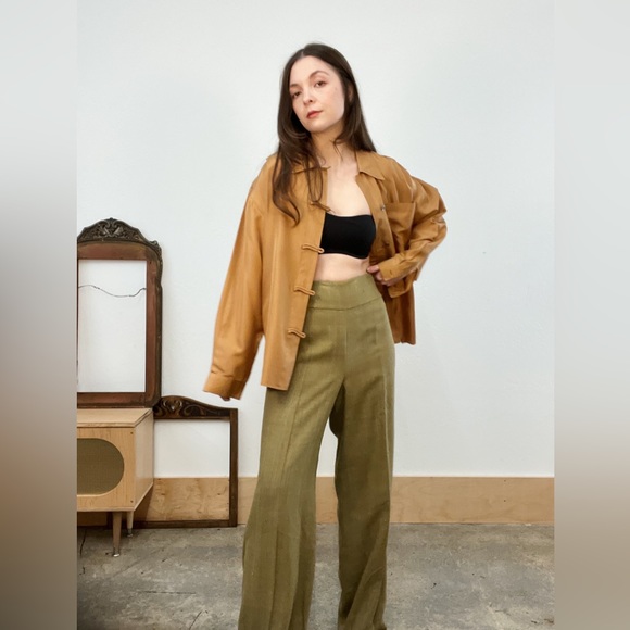 Lauren Ralph Lauren 100% Silk Wide Leg Trousers - SIze 12 - Picture 9 of 11